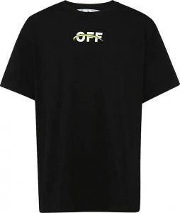 Футболка мужская Off-White Industrial с контрастным принтом, черный