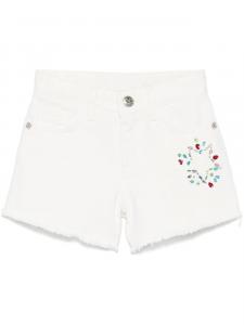 Шорты John Richmond Junior, украшенные стразами, белый
