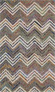 Ковер SAFAVIEH, 61 x 92 см, Nantucket Collection, Beige & Grey, ручной работы, бохо абстрактный шеврон, хлопок и шерсть, идеально для помещений с высокой проходимостью: прихожая, гостиная, спальня (NAN601B)