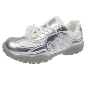 Boldi Kuki Женские кэжуал кеды лоу топ серебристые (эксклюзивная коробка+носки), цвет Silver (Exclusive Box+Socks)