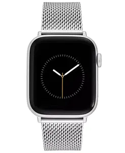 Мужской браслет из нержавеющей стали серебристого цвета с сетчатым плетением, совместимый с Apple Watch 42/44/45/Ultra/Ultra 2 Vince Camuto