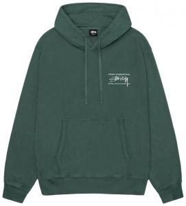 Худи Stussy Smooth International Hoodie Pigment Dyed 'Forest', зеленый