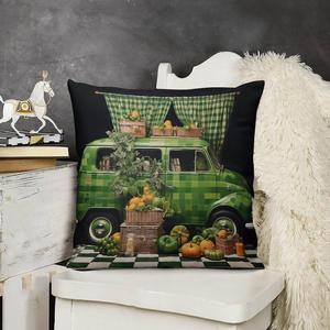 HighonHi Декоративная наволочка для диванной подушки зеленый клевер двусторонняя