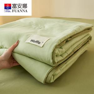 Fuanna Летнее одеяло 180х220 см из хлопка и соевого волокна, 2 наволочки, цвет Summer Stories - Cool Dual Green