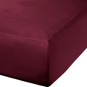 Простыня на резинке "Landshut" винно-красная 90x190 см - 100x200 см Erwin Müller