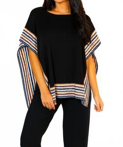 Angel Apparel Вышитый топ-пончо черного цвета