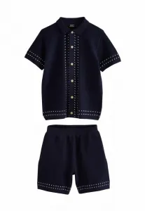 Шорты из фактурной ткани стандартного кроя Next, Navy Blue