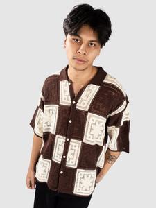 Рубашка Woodbird WBBanks Crochet Knit Hemd, brown/off white