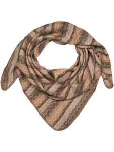 Треугольный шарф с зигзагообразным узором в серо-коричнево-черном цвете. styleBREAKER