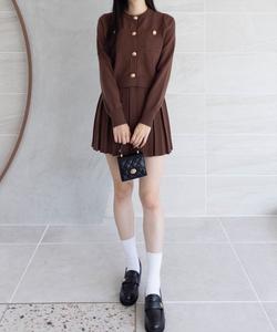 Вязаная плиссированная мини-юбка (можно носить как комплект)