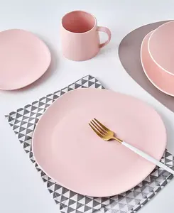 Фарфоровые обеденные тарелки Delilah, набор из 6 шт. Stone Lain, blush