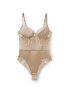 INTIMISSIMI Боди 'Sliky Flowers' в темно-бежевом цвете