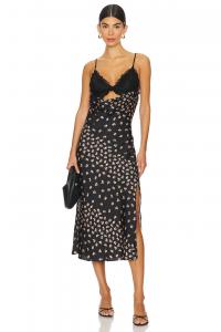 X intimally fp gossamer glow миди-платье-комбинация Free People, черный