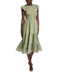Sam Edelman Matilda Платье миди со сборками, зеленый