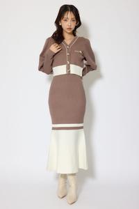 Двухцветное вязаное платье-кардиган Rienda, цвет Brn
