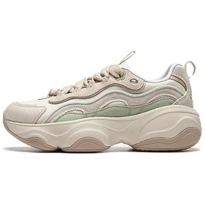 Кроссовки LINING Honey Lifestyle Shoes Women's Low-top Pearl White/Oatmeal Grey/Mung Bean Green, зеленый