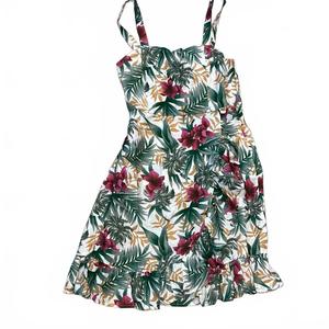 Женское мини-платье с тропическим принтом и рюшами KORI, мультиколор