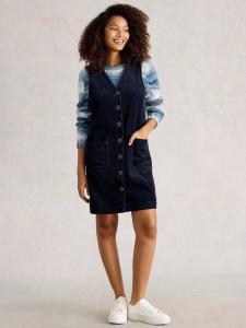 Розовое платье-сарафан из вельвета White Stuff, Dark Navy