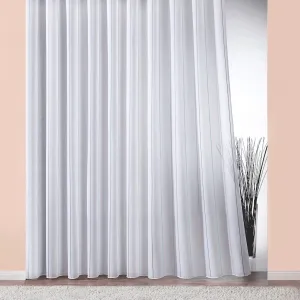 Штора Athen с сборкой, 1 шт., полупрозрачная, тюлевая, с блестящими полосами, утяжелительная лента Weckbrodt, синий/белый/бирюзовый