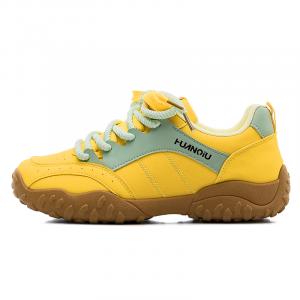 Противоскользящие, легкие, низкие, с амортизацией, женские, лимонные, кроссовки для скейтбординга HUANQIU, Lemon