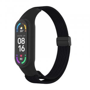 CHENSONG Часы Strap Xiaomi Compatibility Nylon Material, One-piece case/nylon braided [black] magnetic buckle strap