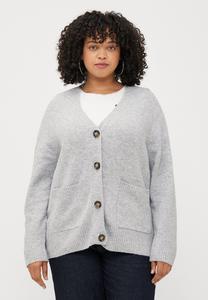 Кардиган Vero Moda Curve VMCBOOM V NECK BUTTON, Light Grey Melange/Mottled Light Grey