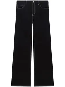 Широкие джинсы средней посадки Courrèges, черный
