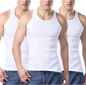 3 майки-борцовки мужские без рукавов, хлопок, stretch