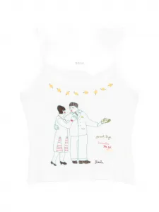 Топ-майка с вышивкой "Companion" Bode, белый