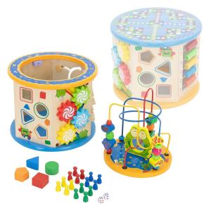 Игровой кубик-мотор 8 в 1 с доской для детей от 1 года из дерева Joyz