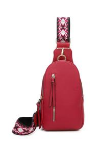 Сумка через плечо Duo из полиуретана с холщовым ремешком Fontanella Fashion, розовый