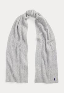 Шарф CABLE KNIT WOOL CASHMERE SCARF Polo Ralph Lauren, серый