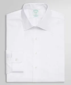 Рубашка-оксфорд из эластичного хлопка Supima с точечным рисунком, приталенный крой.