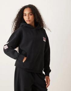 Толстовка Cotton On Plush премиум-класса с графическим принтом черного цвета