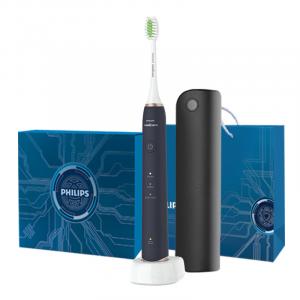 PHILIPS Электрическая зубная щетка Iris Blue для взрослых, парная, 3 режима, с ультрафиолетовой стерилизационной коробкой HX2461/06