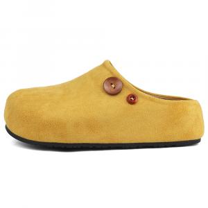 N6N8 Женские противоскользящие тапочки с защитным мыском устойчивые к истиранию желтые, цвет Yellow