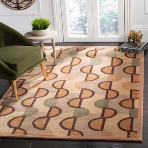 Ковер SAFAVIEH, 305 x 427 см, Tibetan Collection, Beige & Rust, ручной вязки, современная шерсть, идеален для помещений с высокой проходимостью в гостиной, спальне (TB369B)