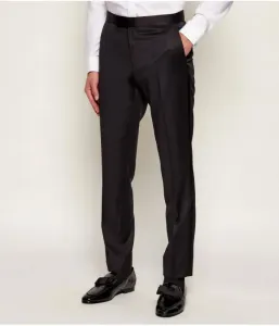 Шерстяные брюки H-GENIUS-TUX-B1 slim fit Boss, черный