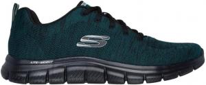 Мужские кроссовки Skechers Track Front Runner на шнуровке, черный/зеленый