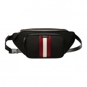 Нейлоновая поясная сумка мужская черная BALLY, Set (Bag+Dust Bag)