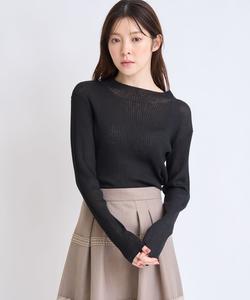 Прозрачный вязаный свитер с высоким воротником Noela, цвет Black