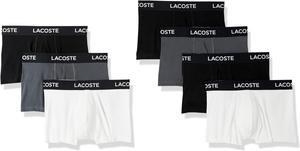 Lacoste мужские хлопковые эластичные трусы, 7 штук, Black/White/Shadow Grey