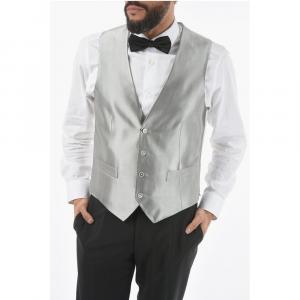 CC COLLECTION Шелковый жилет REWARD CERIMONIA на 4 пуговицах Corneliani, White