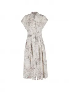 Платье миди с узором Eleventy, бежевый