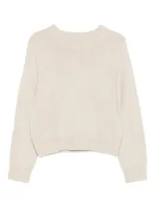 Джемпер крупной вязки с V-образным вырезом Soft Goat, нейтральный