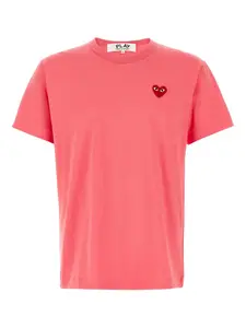 Футболка с нашивкой в виде сердца Comme Des Garçons Play, розовый