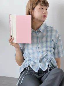 Рубашка в клетку на шнуровке