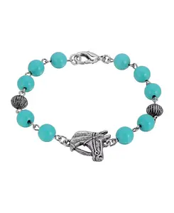 Браслет из бисера в виде головы лошади 2028, turquoise