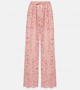 Кружевные брюки широкого кроя Dolce&Gabbana, Dark Powder Pink