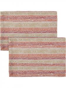 Erwin Müller Жаккардовые, хлопчатобумажные, тканые салфетки, комплект из 2 штук, красно-бежевый цвет